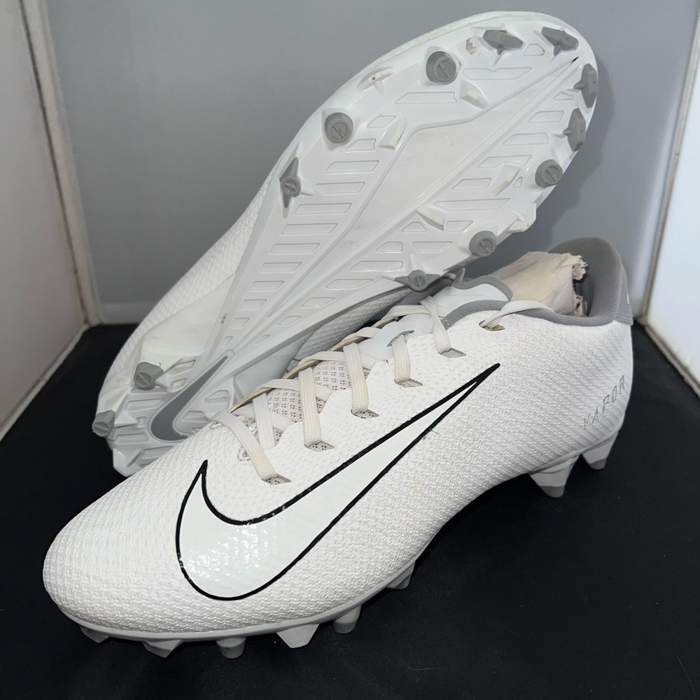 Nike Vapor Edge Team Football Cleats White/Black/Grey Size 9.5
